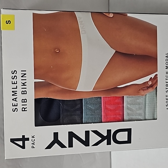 DKNY Women's Seamless Ribbed Bikini Underwear Panty (4 Pack)~Sz SM Only - Picture 3 of 3